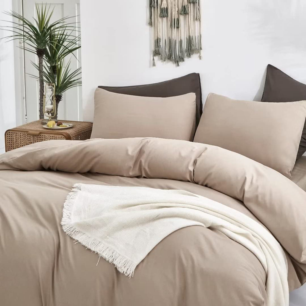 Clothknow Khaki Comforter Set California King Champange Bedding Comforter Sets King Taupe Comforter Light Brown Bed Comforter Sets Beige Bedding Comforter Soft Lightweight Comforter
