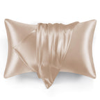 Love'S Cabin Silk Satin Pillowcase For Hair And Skin (Camel Taupe, 20X26 Inches) Slip Pillow Cases Standard Size Set Of 2 - Sati