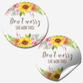 She Won This! Sunflower And Peony Thank You Customer Appreciation Sticker Labels For Small Businesses, 60 1.5 ' Circle Stickers