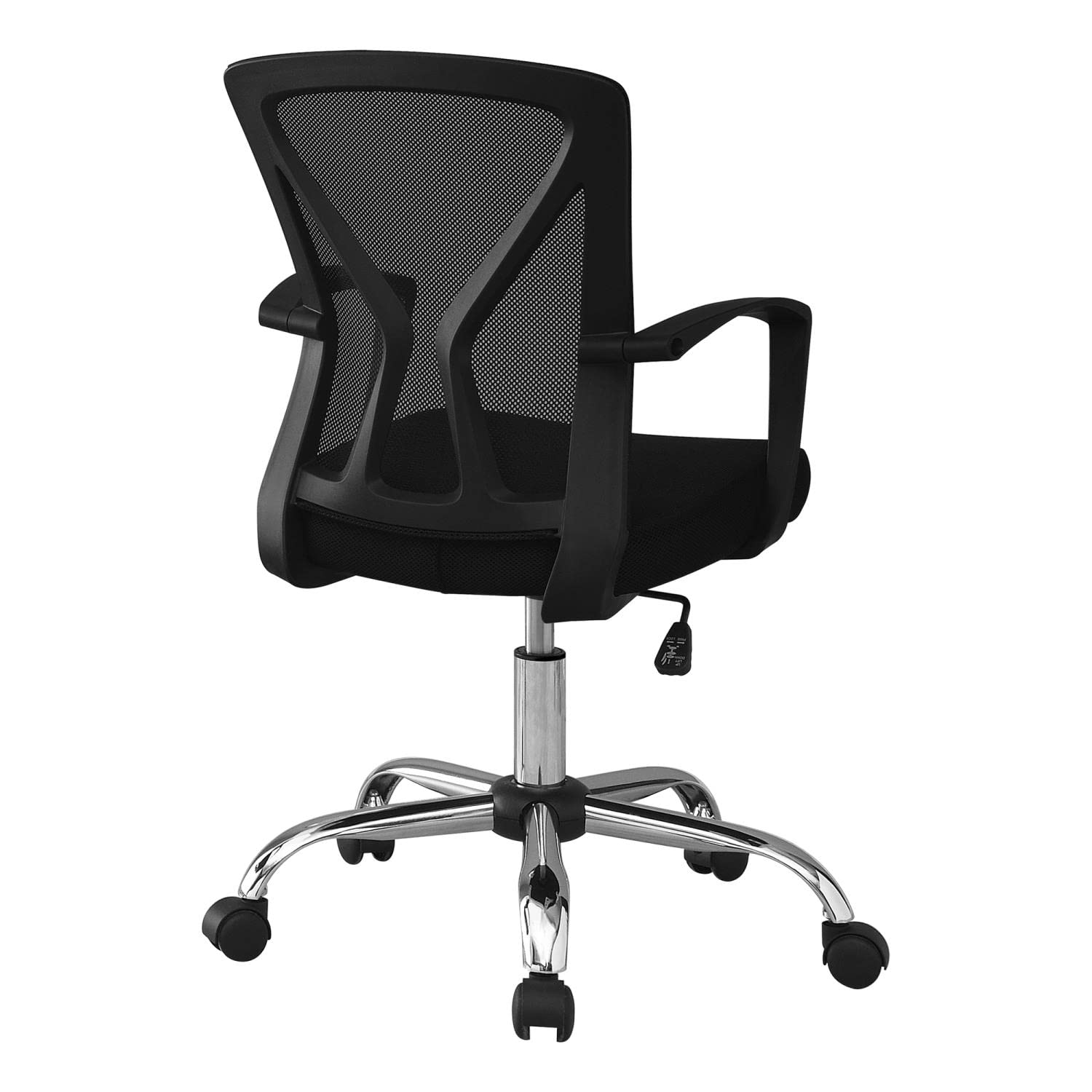 Monarch Specialties I 7460 Office Chair, Adjustable Height, Swivel, Ergonomic, Armrests, Computer Desk, Work, Metal, Fabric, Black, Chrome, Contemporary, Modern