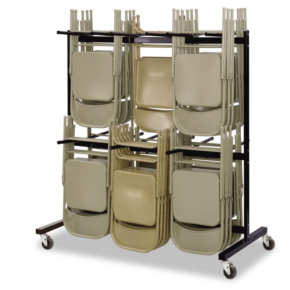 Safco Double Tier Chair Cart-Chair Cart,Double Tier,Holds 84,64-1/2&quot;X33-1/2&quot;X70-1/4&quot;,Bk