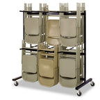 Safco Double Tier Chair Cart-Chair Cart,Double Tier,Holds 84,64-1/2"X33-1/2"X70-1/4",Bk