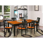 East West Furniture QUAV7-BCH-W 7 Piece Modern Dining Table Set Consist of a Rectangle Wooden Table with Butterfly Leaf and 6 Kitchen Dining Chairs, 40x78 Inch, Black & Cherry