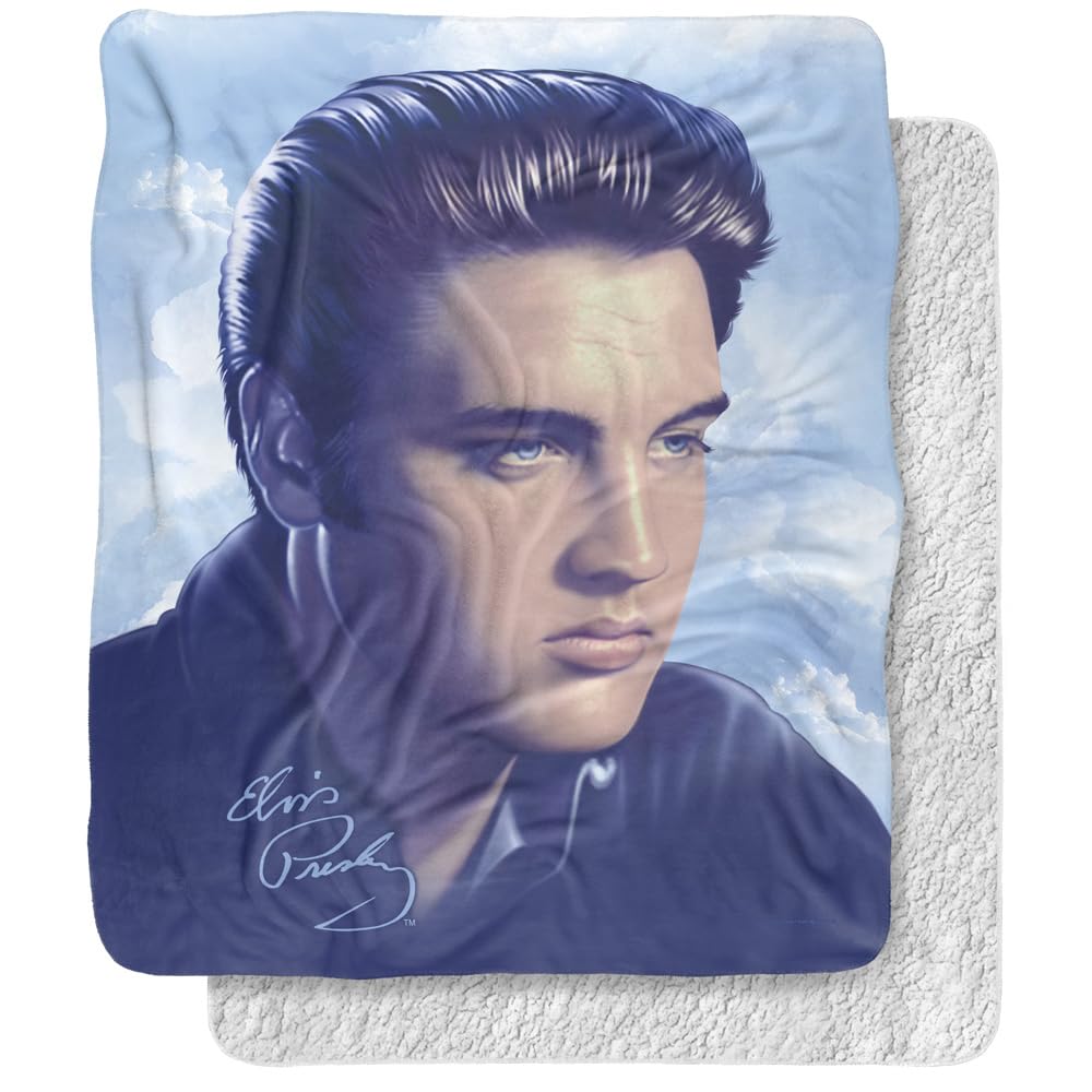 Elvis Presley Blanket, 50'X60', Big Portrait Silky Touch Sherpa Back Super Soft Throw Blanket