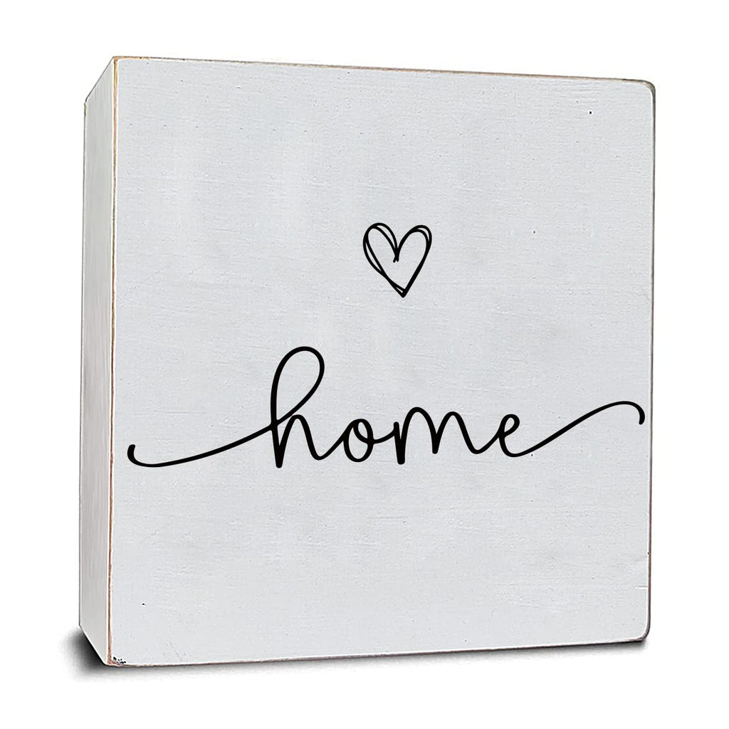 TEOUIOS Home Sweet Home Sign, White Wood Box Plaque, Wooden Decorative Boxes for Home Decor Bedroom Shelf Desk Decor Family Sign