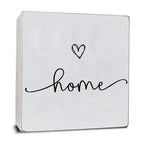 TEOUIOS Home Sweet Home Sign, White Wood Box Plaque, Wooden Decorative Boxes for Home Decor Bedroom Shelf Desk Decor Family Sign