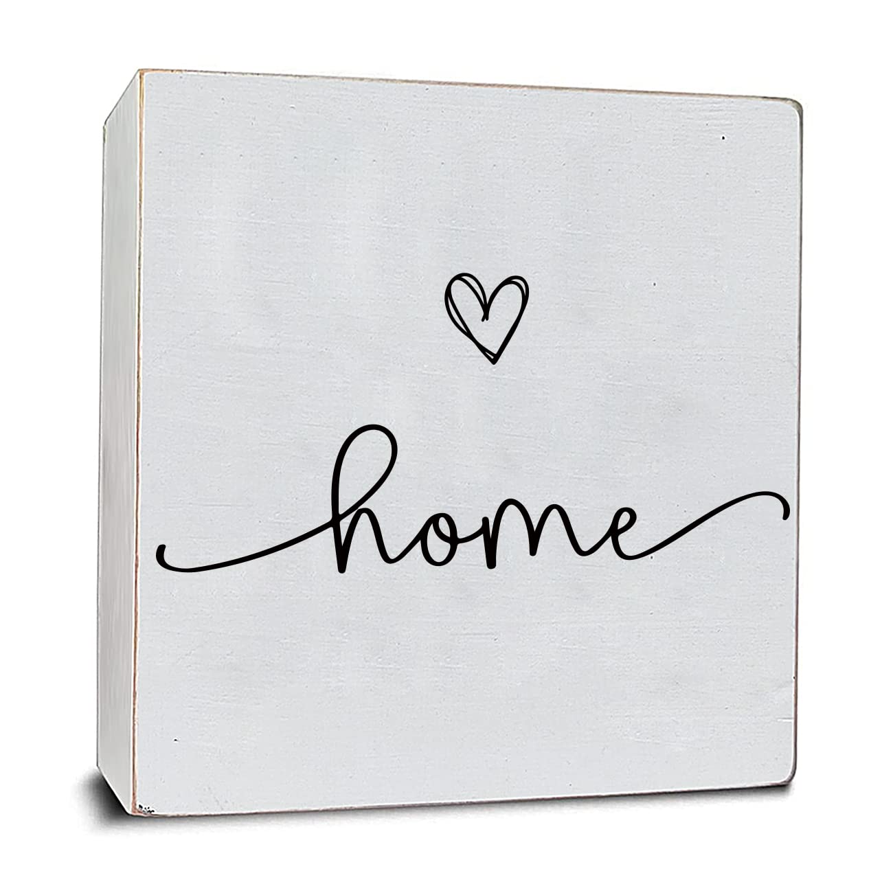 TEOUIOS Home Sweet Home Sign, White Wood Box Plaque, Wooden Decorative Boxes for Home Decor Bedroom Shelf Desk Decor Family Sign