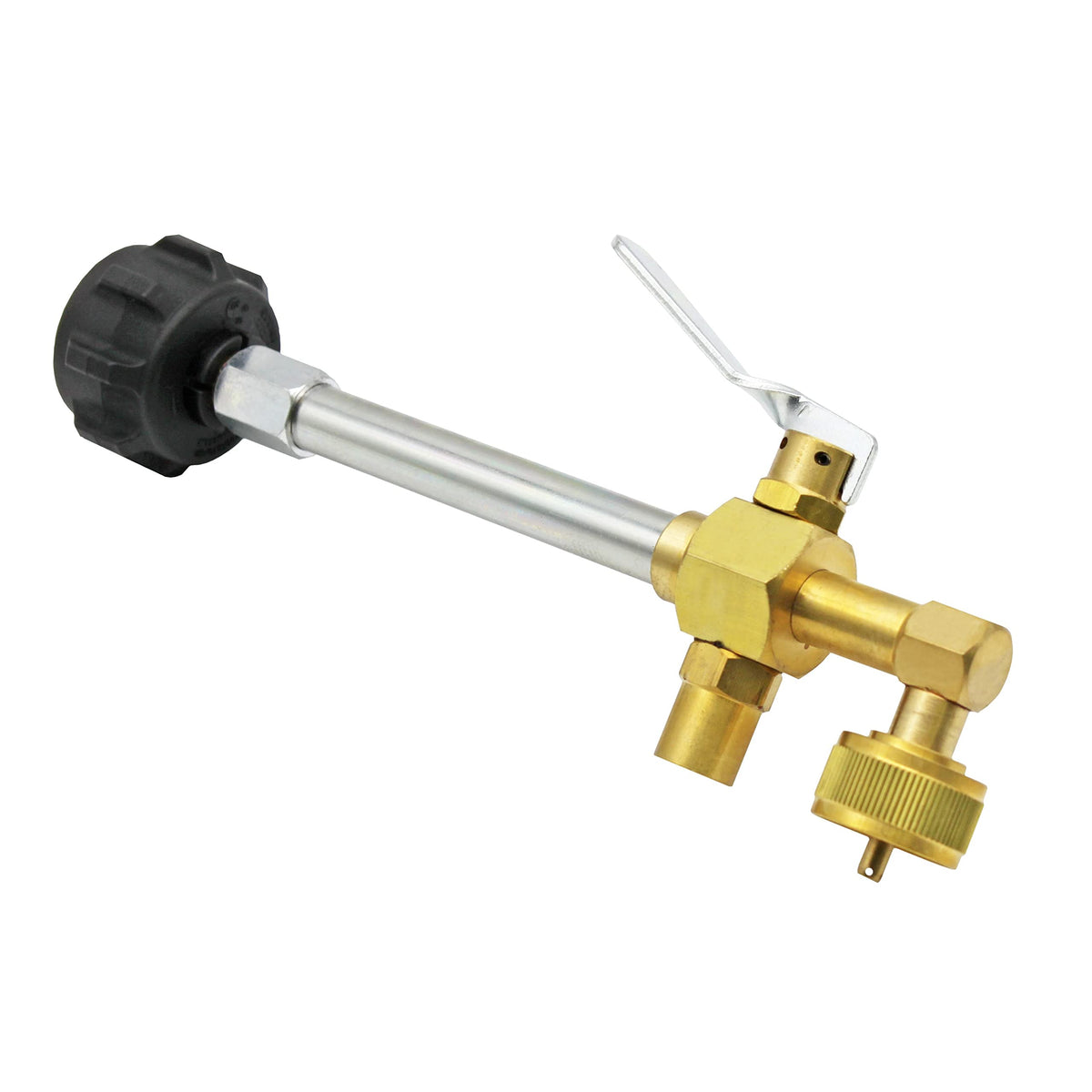 Flame King Ysnezf2.0 Propane Fitting Adapter Valve For 1Lb Refillable Tank Cylinders, Brass/Metal
