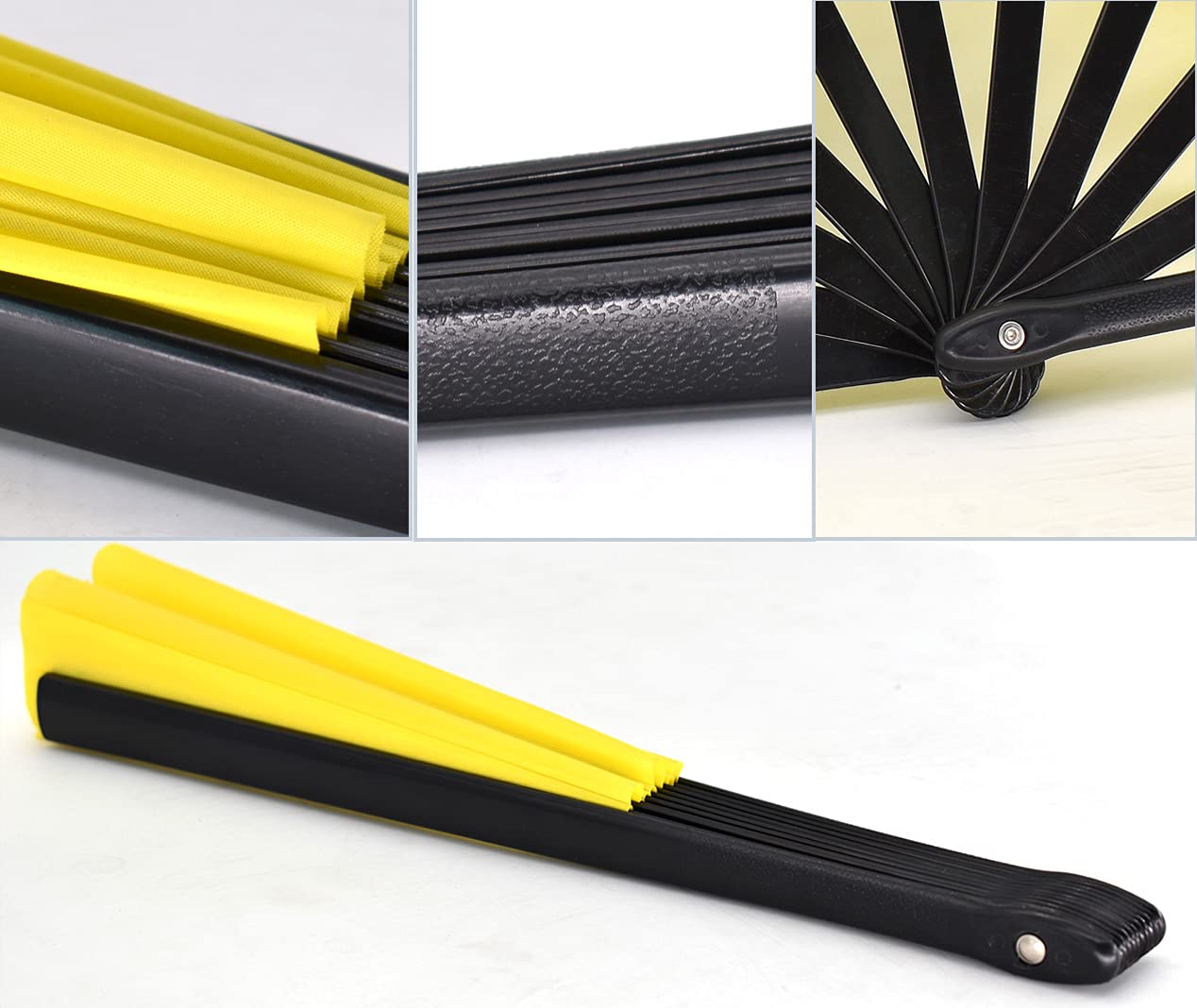 Honshen Folding Fan Performance Fan Nylon-Cloth Fan 13 Inch (Yellow)