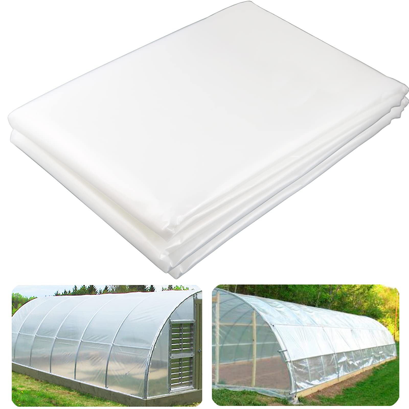 Yowlieu 10' X 26' Clear Greenhouse Plastic Sheeting, 6 Mil Uv Resistant Polyethylene Greenhouse Film Hoop Green House Plastic Co