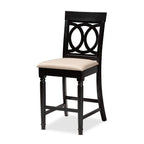 Baxton Studio Verina Sand Upholstered Espresso Wood 5-Piece Pub Set