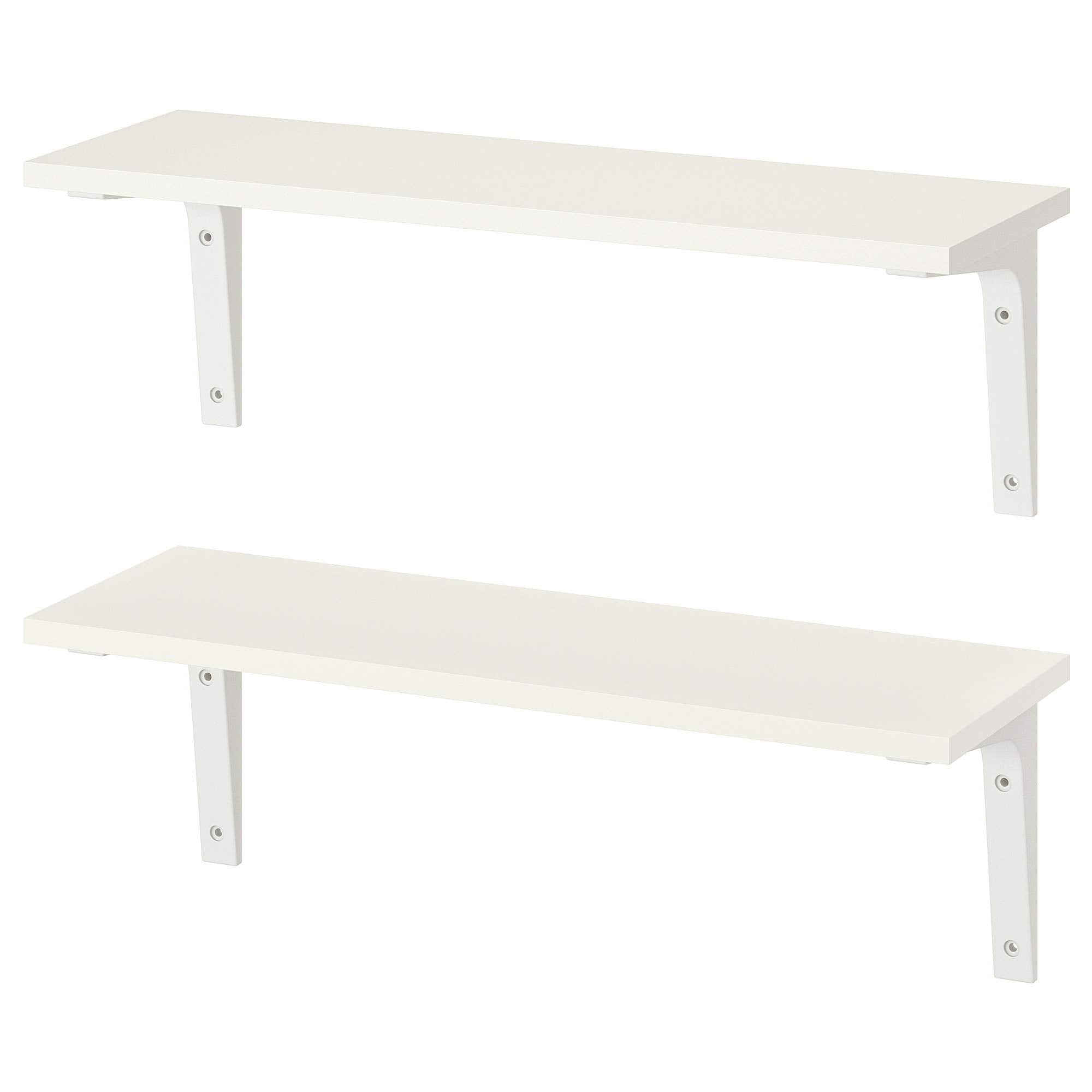 Ikea Polyester Steel Plastic Wall Shelf (59x20 cm, White)