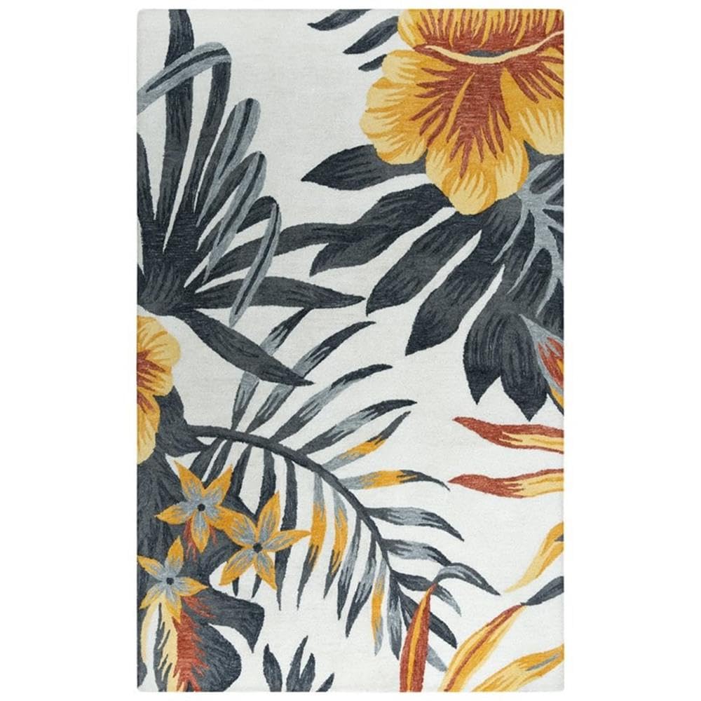 Mirage 5' X 7'6&quot; Floral Blue/White/Blue/Yellow/Red/Orange/Grey Rug