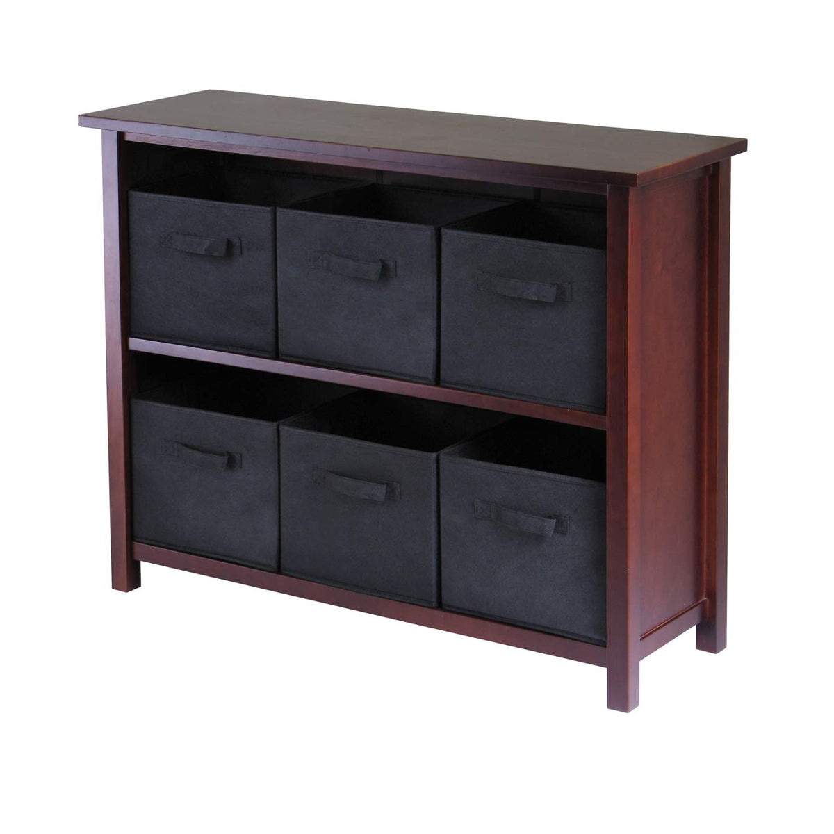 Winsome Verona Storage/Organization, 6 Small, Walnut/Black