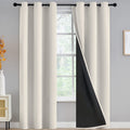 Yakamok 100% Blackout Curtains For Bedroom 84 Inch Length, Full Light Blocking Drapes With Black Backing, Soft Thermal Insulated