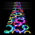 Haull 118 x 39 Inch Neon Light up Dance Floor Glow in The Dark Runner UV Reactive Blacklight Rug Colorful Aisle Runner Rug for 8