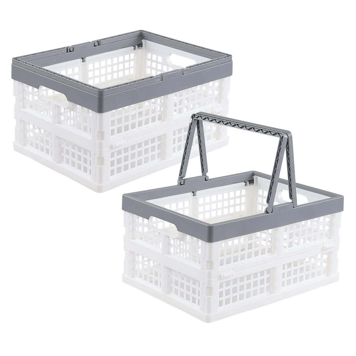 Uumitty Collapsible Storage Crates, 2Pack 15 L Folding Baskets