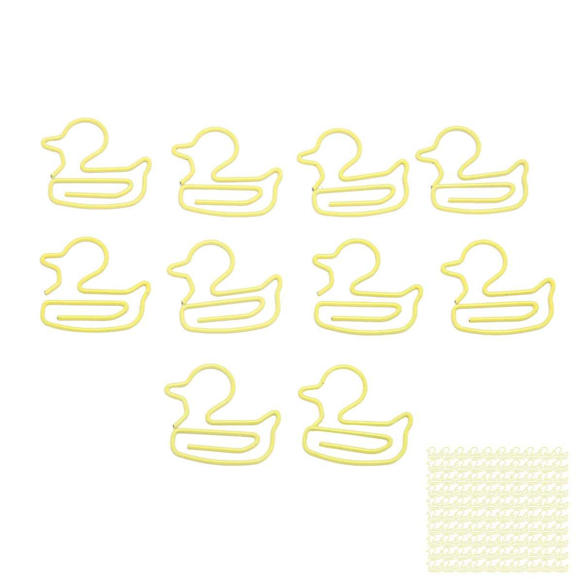 100 Pcs Yellow Duck Paper Clips Lightweight Portable Electroplating Process Metal Paperclip For Office School & Personal Use, Da