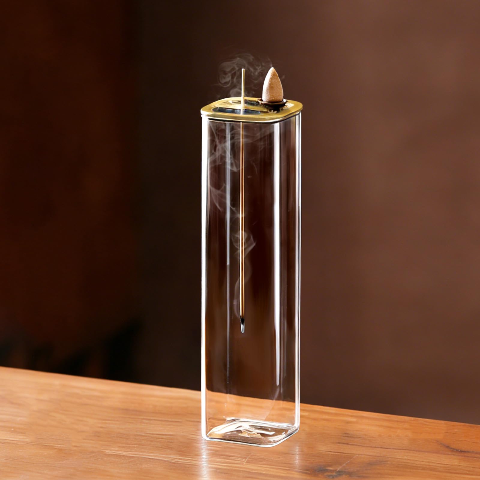 Ceremony Incense Holder, 2 in 1 Incense Burner for Sticks, Ash-Proof Glass Incense Burner for Meditation Yoga Spa Room Decor (2 