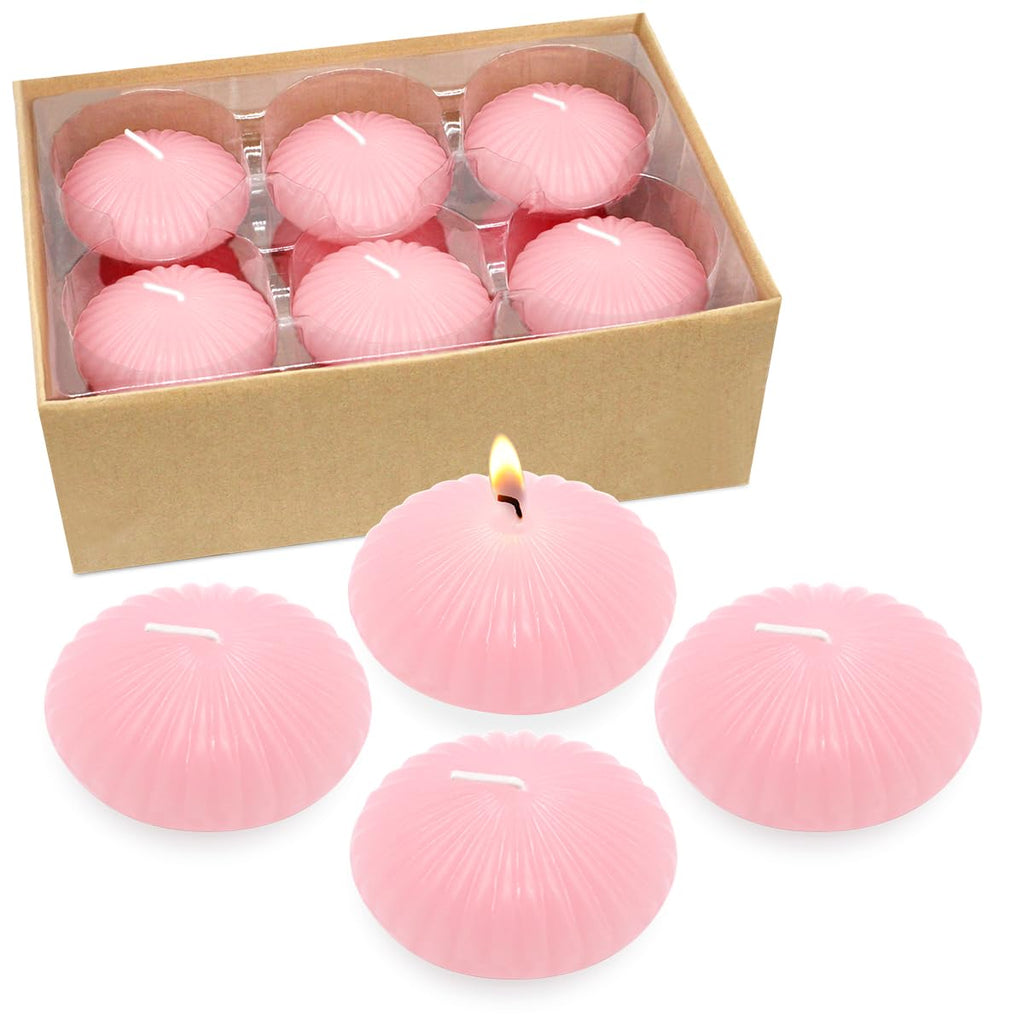 12 Pack 3 Inch Pink Floating Candles, 10 Hour Unscented Romantic Tealight Candles for Cylinder Vases, Centerpieces at Wedding Pa