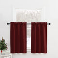 NICETOWN Kitchen Curtains for Small Windows - Double Rod Pocket Adjustable Blackout Tiers for Basement/Office/Hotel, 29 W x 36 L