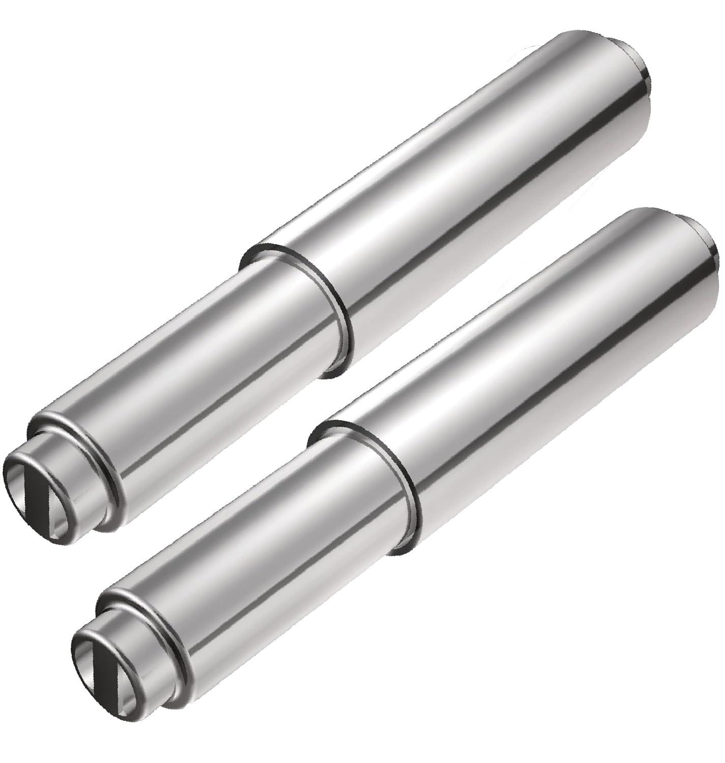 TuoxinEM 2 Pieces Universal Plastic Spring Loaded Toilet Paper Holder Roller Replacement, Chrome (Silver)