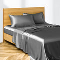 Candoury Satin Sheets Queen Bed Set 4 Pcs, Soft And Durable Pillowcase, Flat Sheet And Fitted Sheet, Hotel Luxury Silky Satin Sh