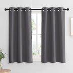 RYB HOME Grey Blackout Curtains for Living Room, Room Darkening Privcay Window Treatment for Bedroom Closet Basement, W37 x L45 