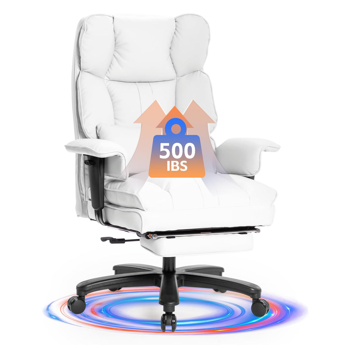 Gerttrony Big And Tall Office Chair With Adjustable Arm High Back Executive Chair 500 Lbs Leather Heavy Duty Managerial Chair Fo