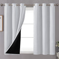 Youngstex Short 100% Blackout Curtains 45 Inches Length For Window, Double Layer Full Light Blocking Thermal Insulated Bedroom C