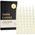 Natural Beeswax Spiral Taper Candles Pack of 6, Dripless Short Candle Sticks for Dinner Wedding Party Christmas Home Decorations