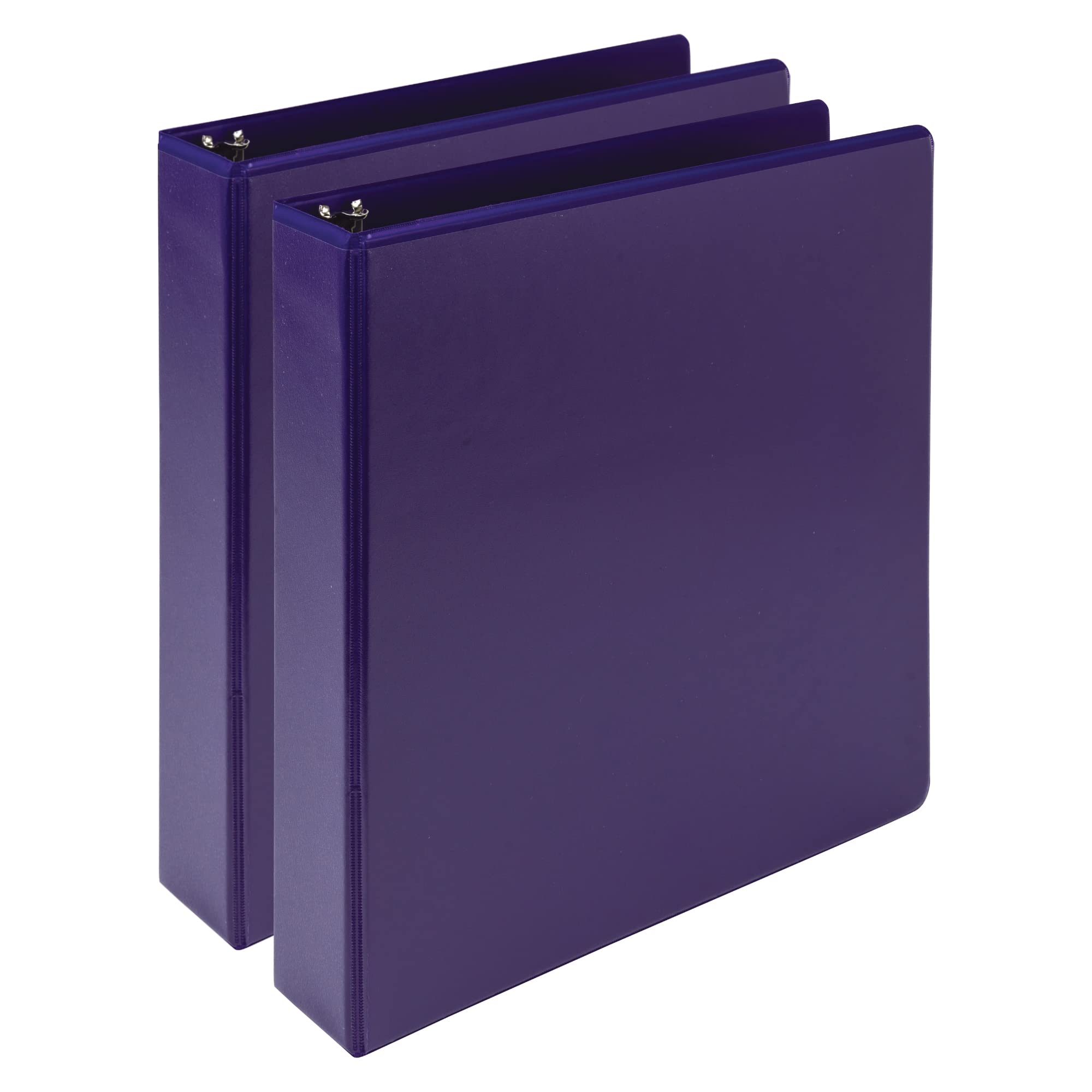 Samsill Plant-Based 1.5 Inch Durable Round Ring, Made In Usa, View Binder, Eco-Friendly, Usda Certified Biobased, 2 Pack, Purple