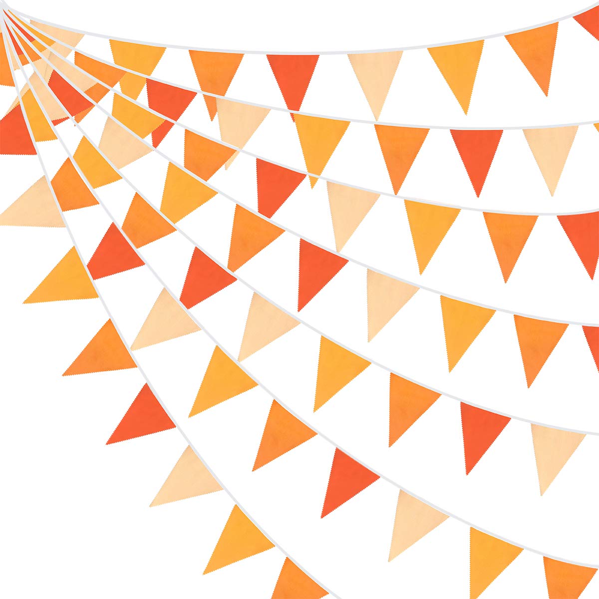 10M/32Ft Triangle Flag Fabric Banner Cotton Pennant Garland Cloth Bunting for Fall Decor Autumn Wedding Birthday Party Thanksgiv