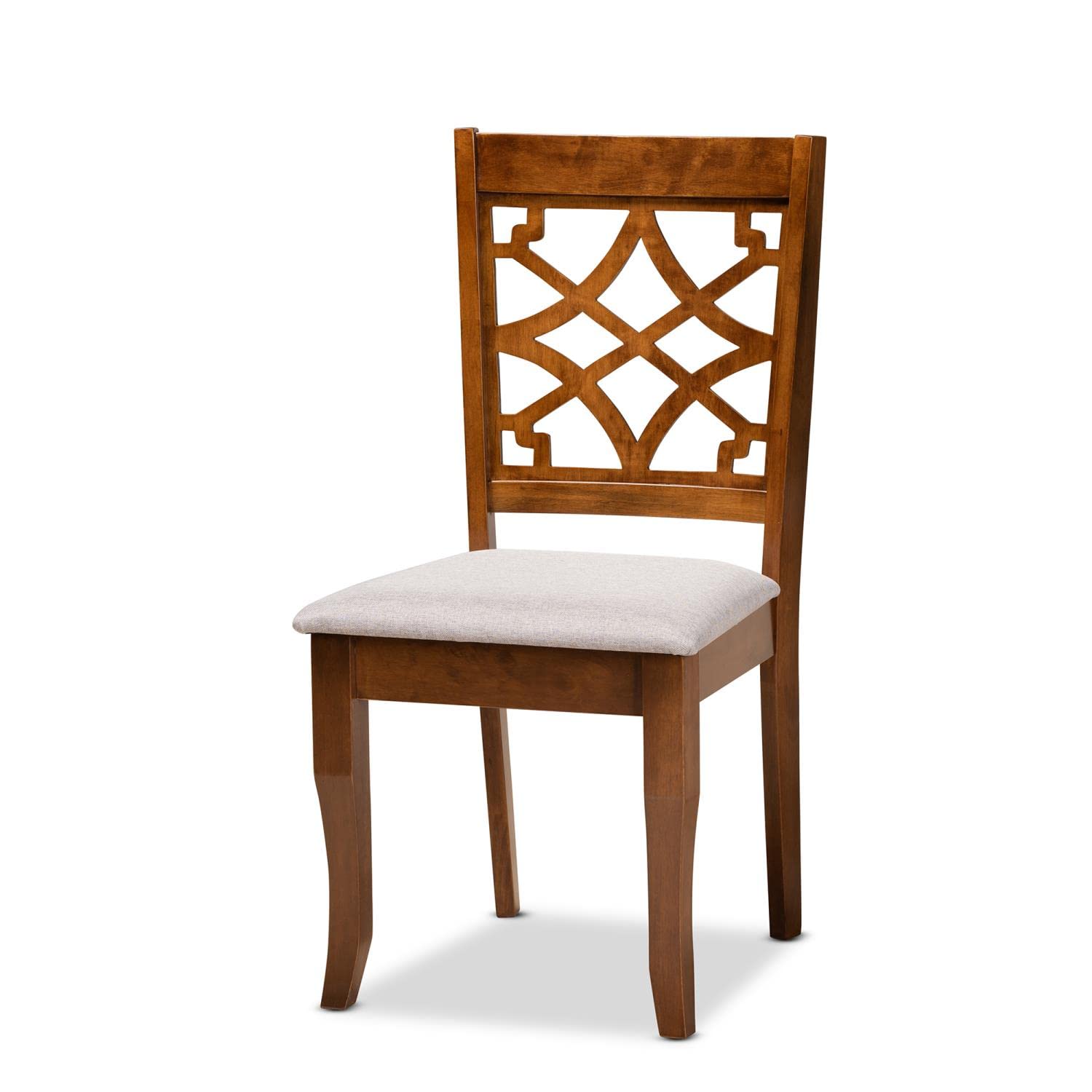 Baxton Studio Mael Modern and Contemporary Grey Fabric Upholstered and Walnut Brown Finished Wood 7-Piece Dining Set