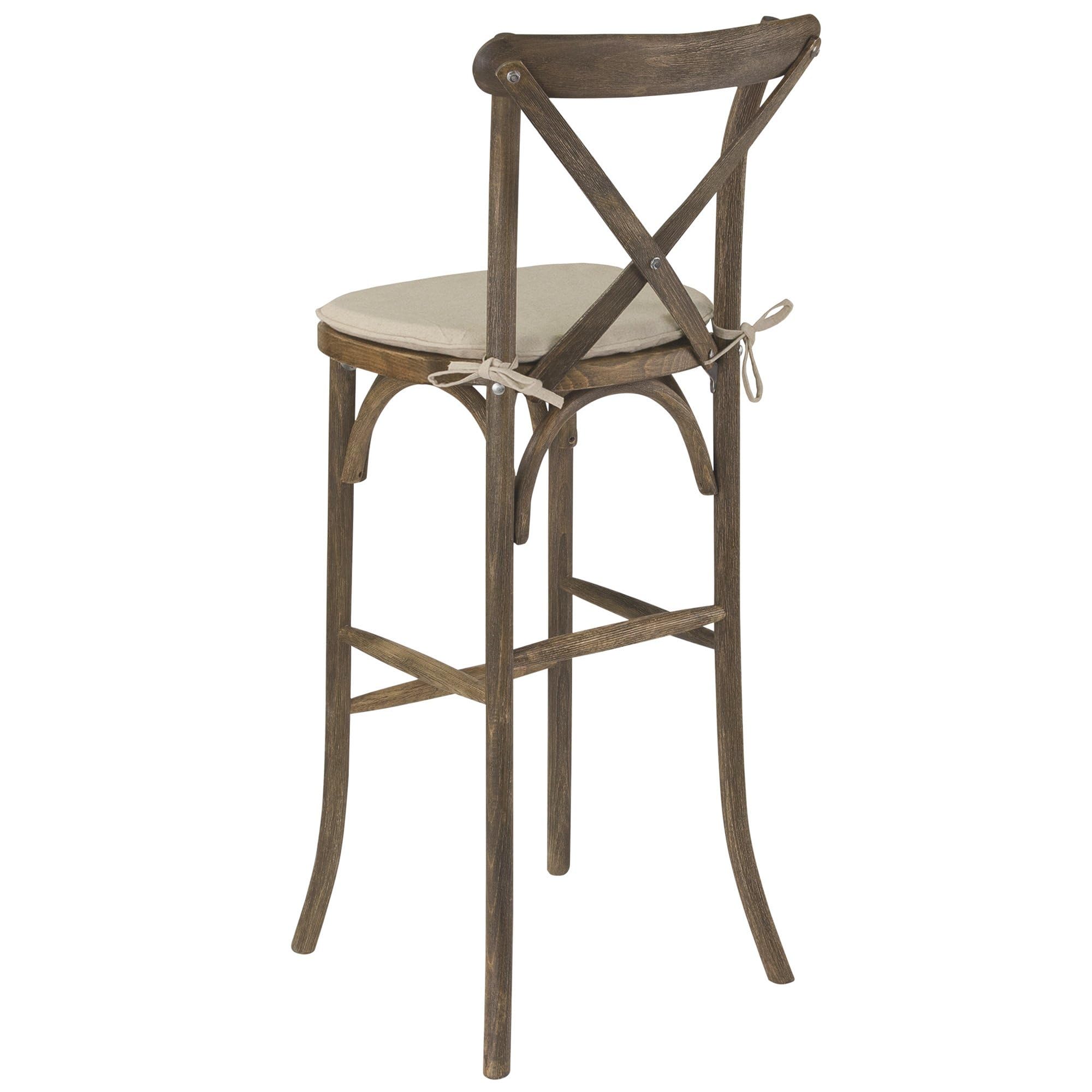 Flash Furniture Wood Cross Back Barstool, 1 Pack, Dark Antique