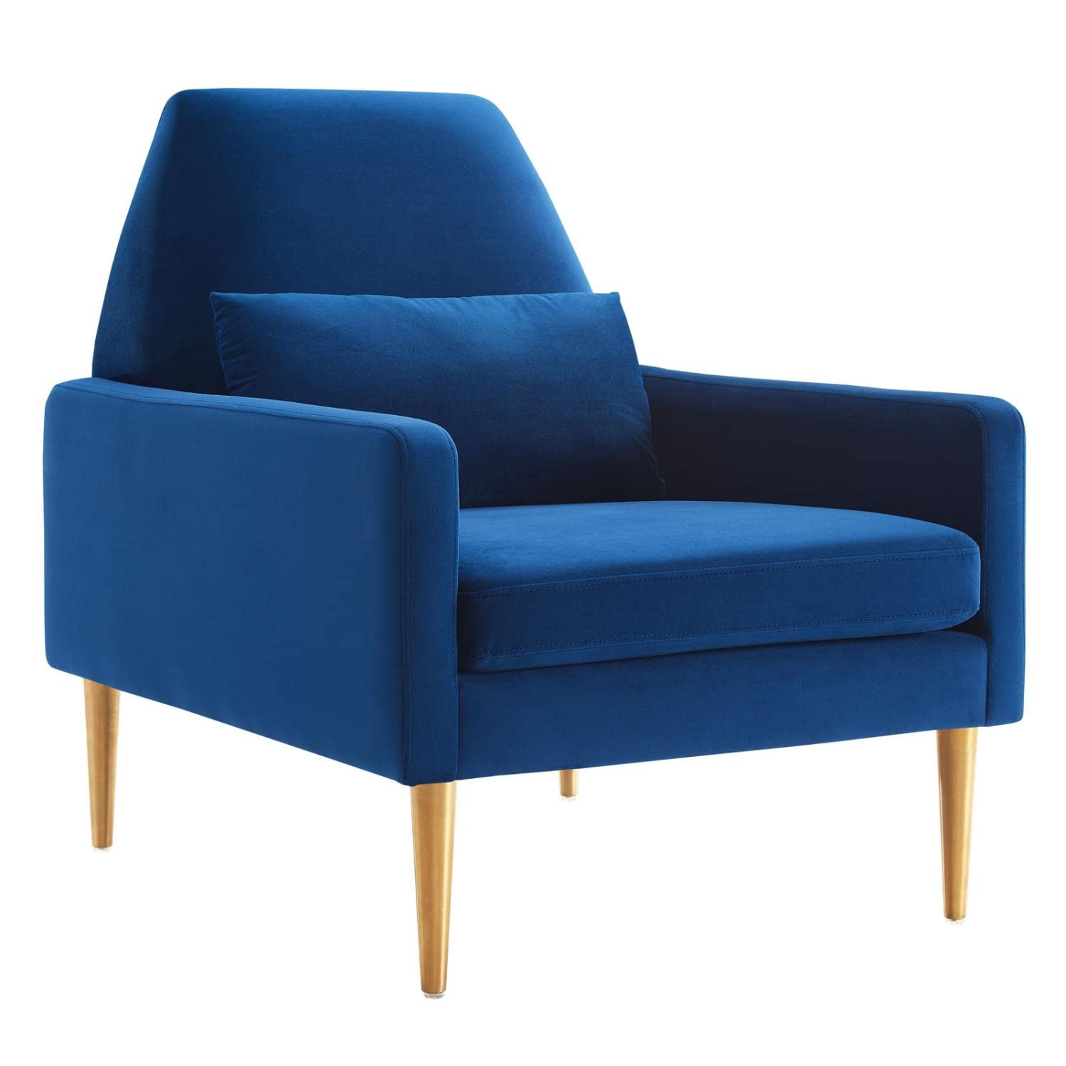 Modway Liliana Performance Velvet Armchair With Navy Finish Eei-5021-Nav