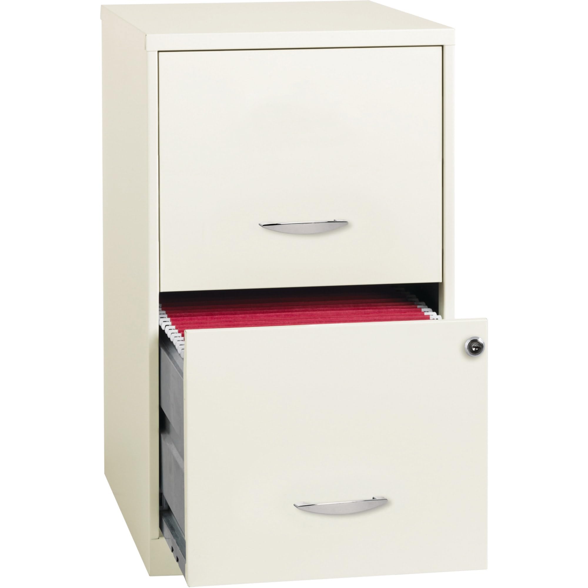 Lorell 2-Drawer File Cabinet, White, 14.2 x 18 x 24.5 - Compact Storage Solution for Home or Office