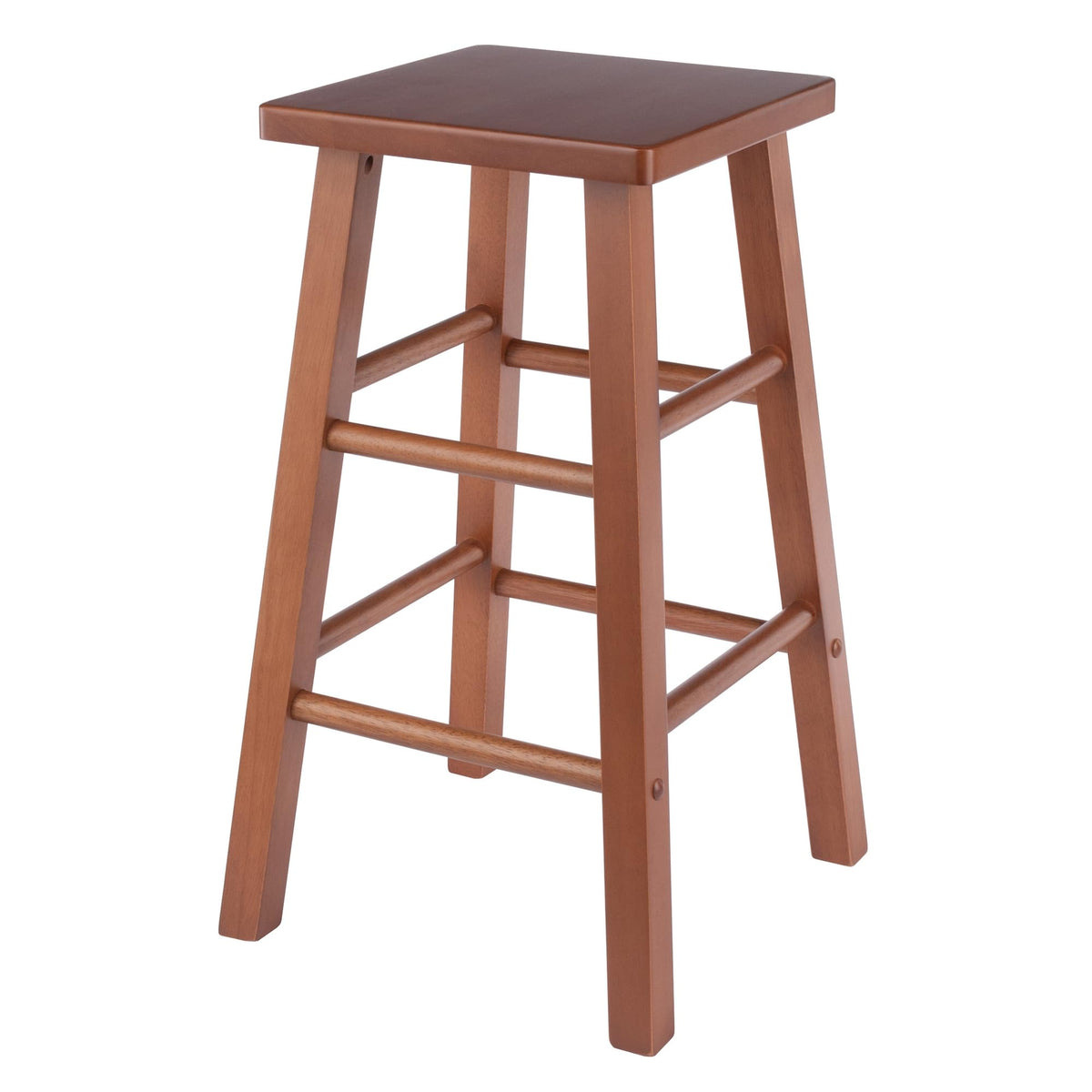 Winsome Carrick Counter Stool, 24In Height, Solid Wood, Teak Finish