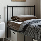 vidaXL Classic Metal Headboard - 39.4 inches, Robust Powder-Coated Steel Construction, Perfect Back Support, Easy Assembly, Ideal for Any Bed Frame, Black