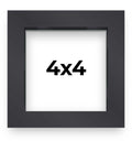 4x4 Shadow Box Frame Contemporary Black Finish | 1'' Depth of Usable Space| Vertical or Horizontal Display | Interior Size 4x4 i