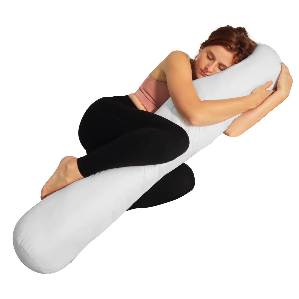 Pillowable - 8    X 48    Round Body Pillow - Adjustable Bolster Pillow For Bed With Removable Cover - Body Roll Pillow Maternit