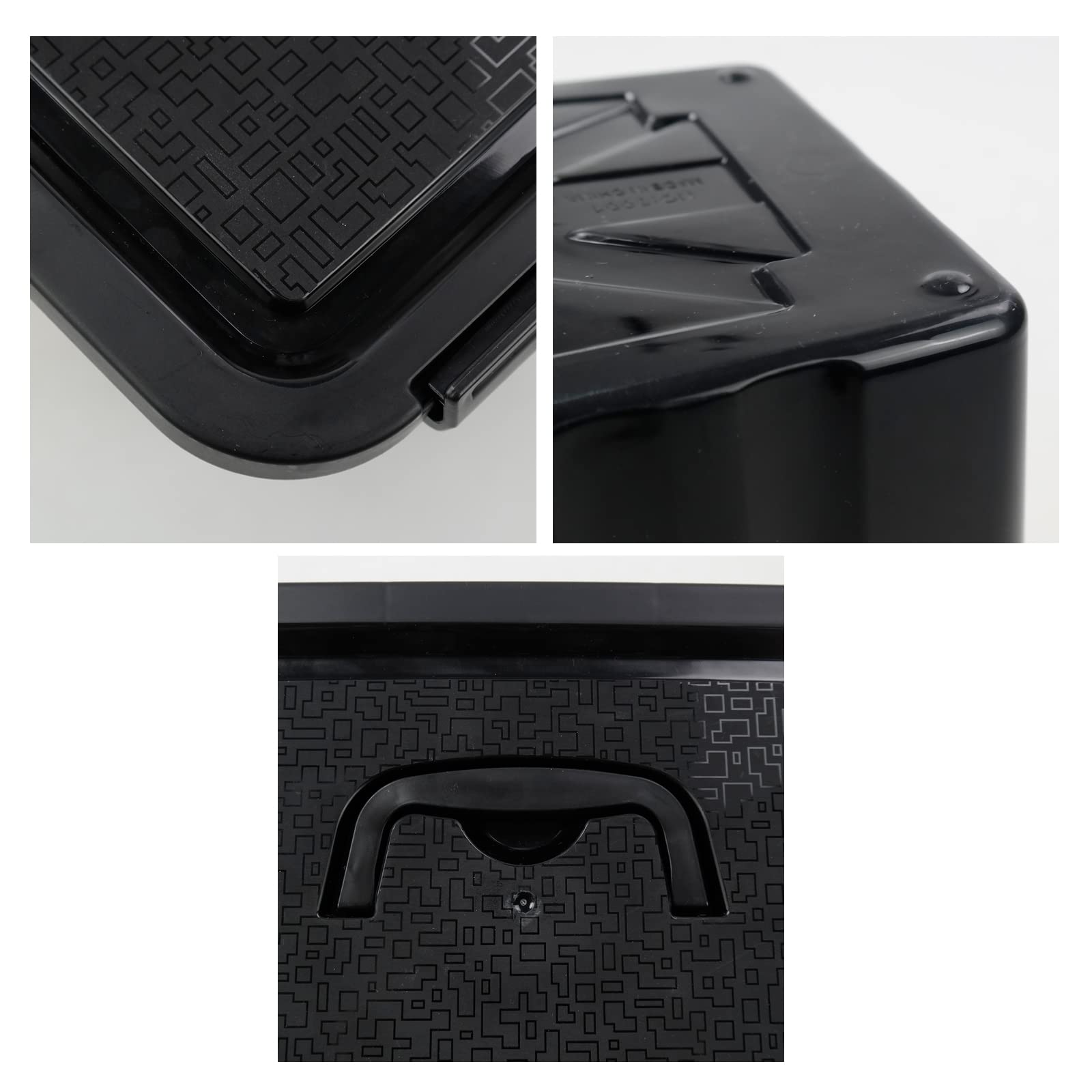 Tyminin Black Plastic Storage Bin Ith Lids And Latch, Small Stackable Organizing Box Containers, 6 Packs
