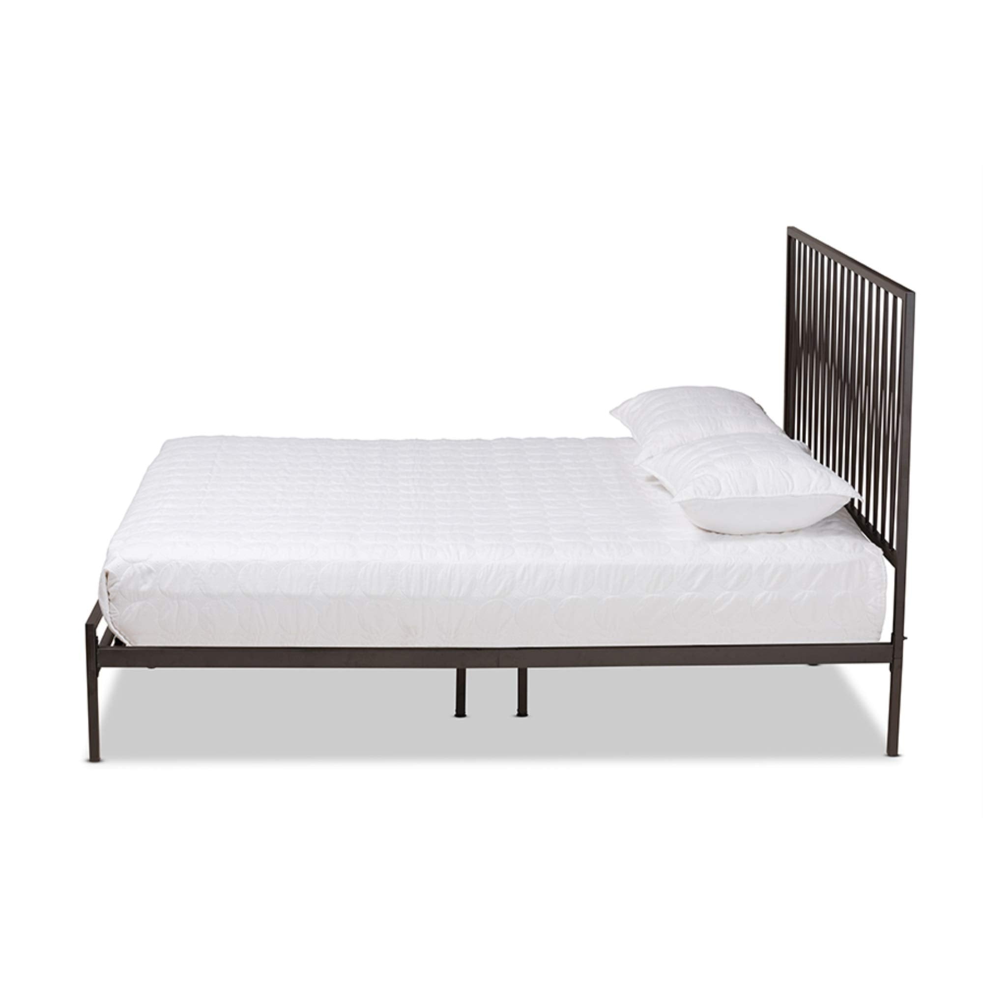 Baxton Studio Jeanette Modern and Contemporary Black Finished Metal Full Size Platform Bed
