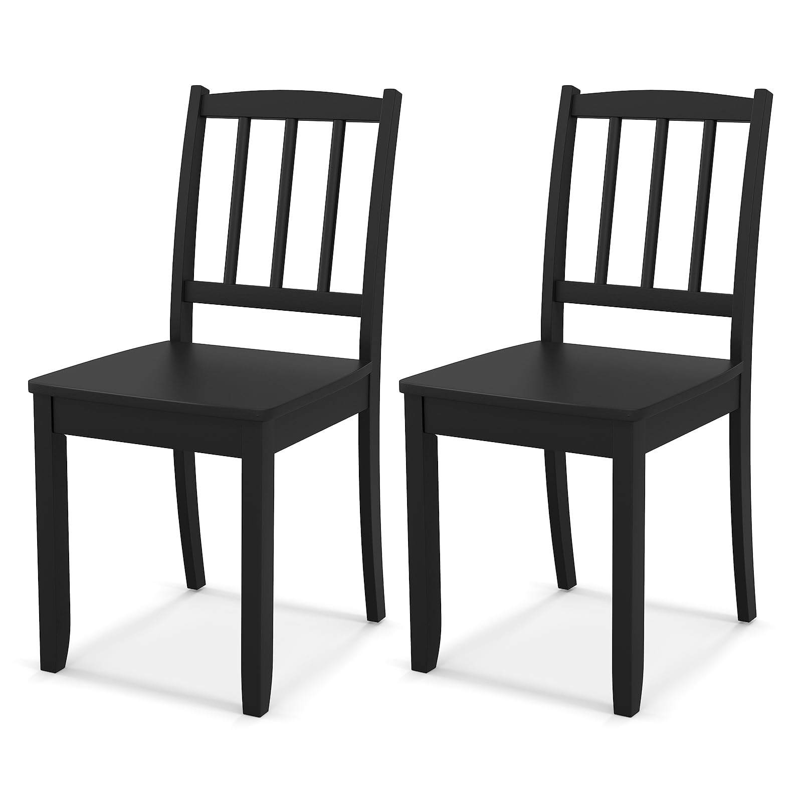 Giantex Farmhouse Dining Chairs Set Of 2, Modern Kitchen Chairs W/Rubber Wood Legs & Curved Backrest, Ladder Back Diner Chairs,