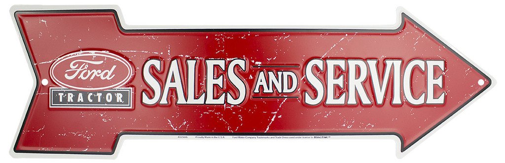 Ford Tractor Sales And Service Metal Arrow Sign
