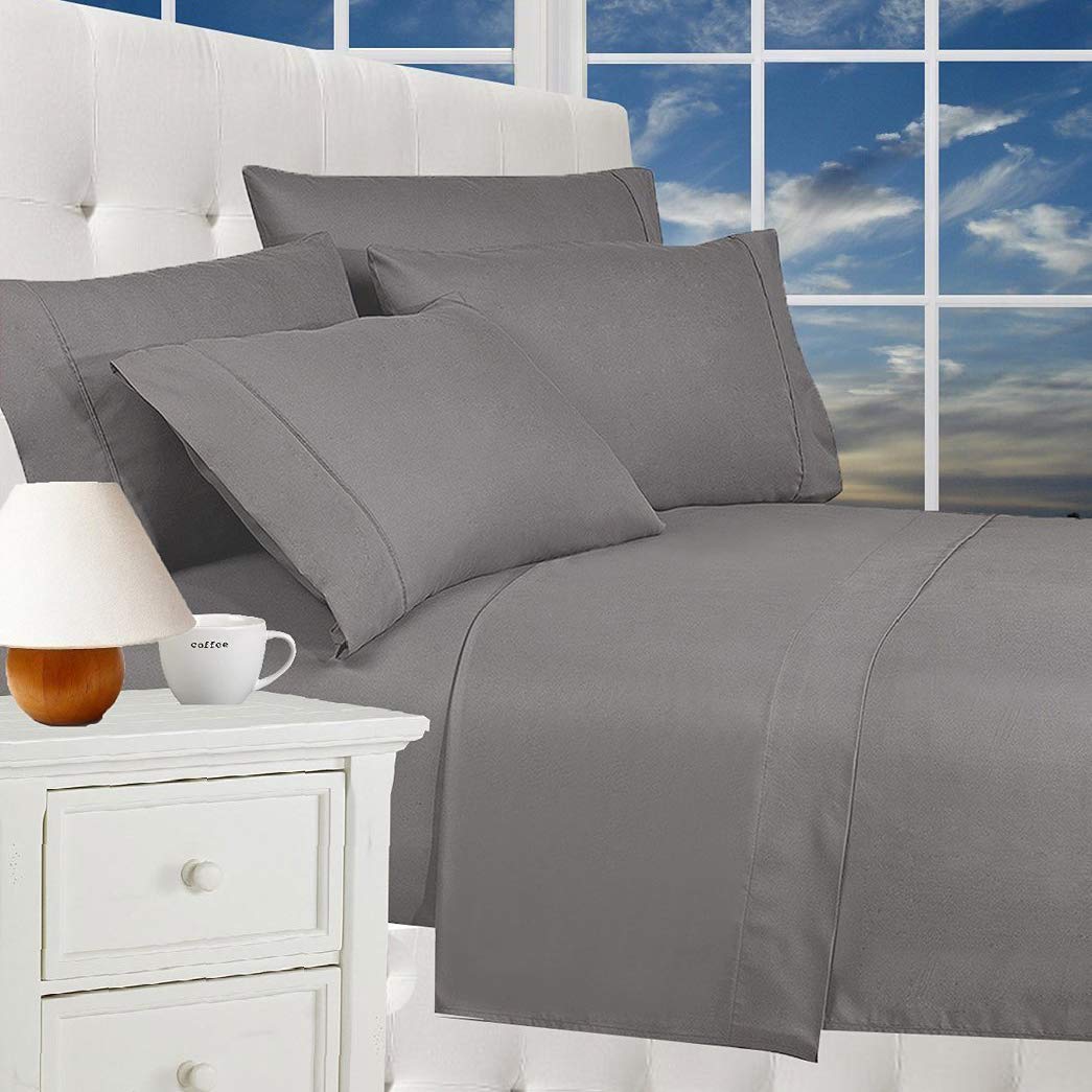 Celine Linen Luxurious Bed Sheets Set On Amazon 1800 Premier Hotel Quality Wrinkle Free 4-Piece Sheet Set With Deep Pockets, Kin