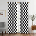 Black And White Window Drapes Curtain Checkered Flag Racing Race Car Line Rod Pocket Drapes Curtain For Living Room Home Decor 5