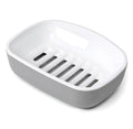 Soap Dish Holder with Drain Tray, Double Layer Self Draining Soap Stand for Bathroom & Kitchen Sink, Removable Water Collection