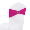 Peomeise 25pcs Fuchsia Spandex Chair Sashes with Buckle Slider for Wedding, Party Decoration