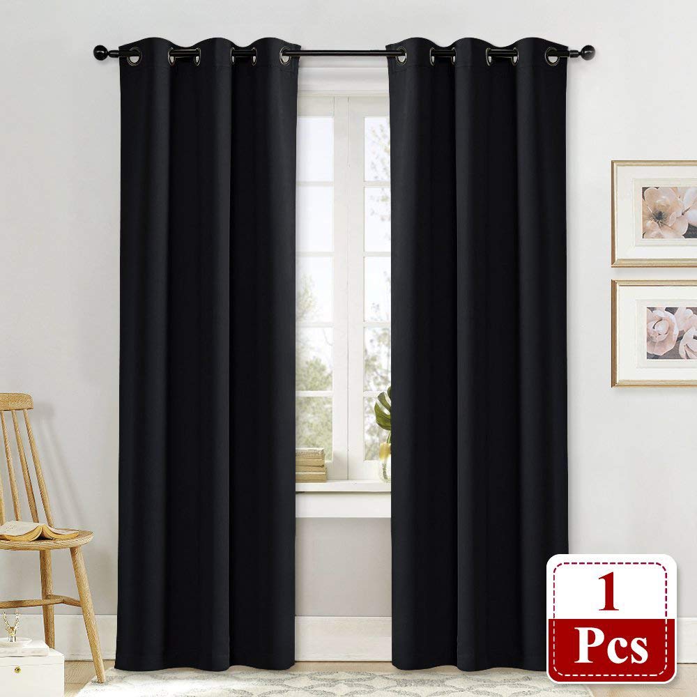 Nicetown Halloween Soundproof Thermal Insulated Blackout Curtain Thermal Insulated Solid Grommet Room Darkening Drape For Dining